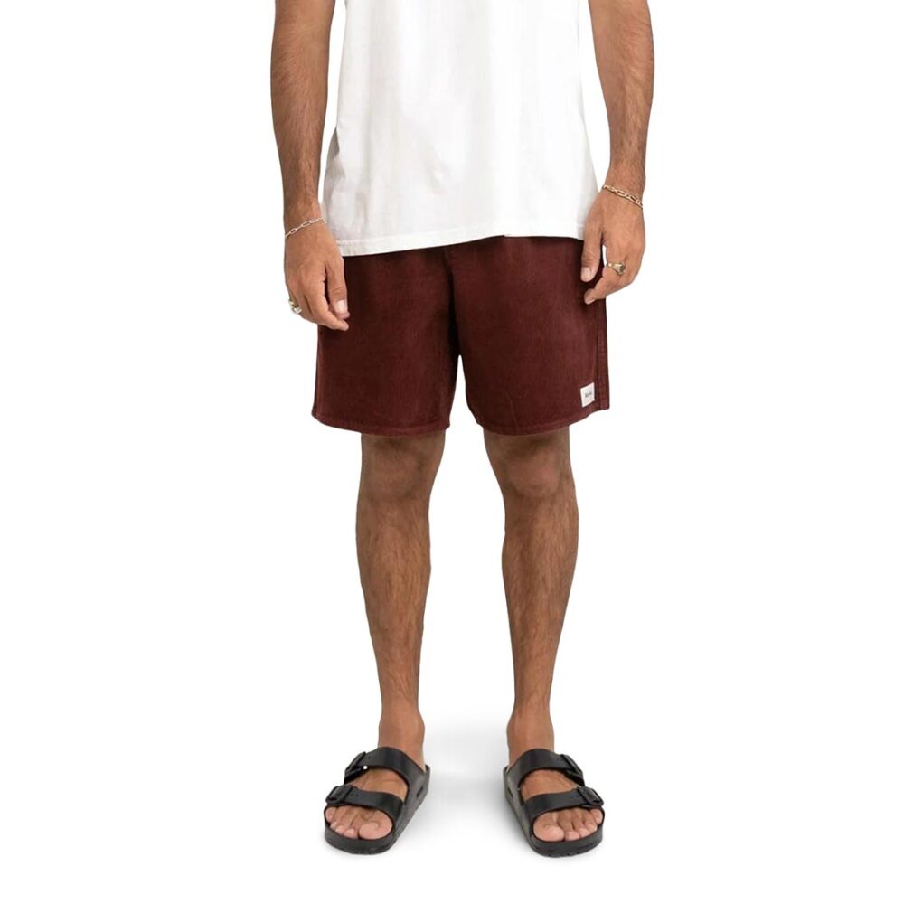 Rhythm Classic Cord Jam Walk Shorts - Merlot