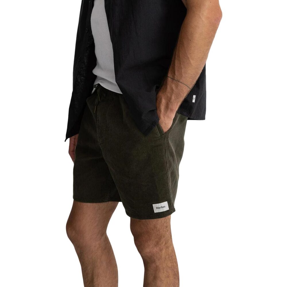 Rhythm Classic Cord Jam Walk Shorts - Olive (SP25)