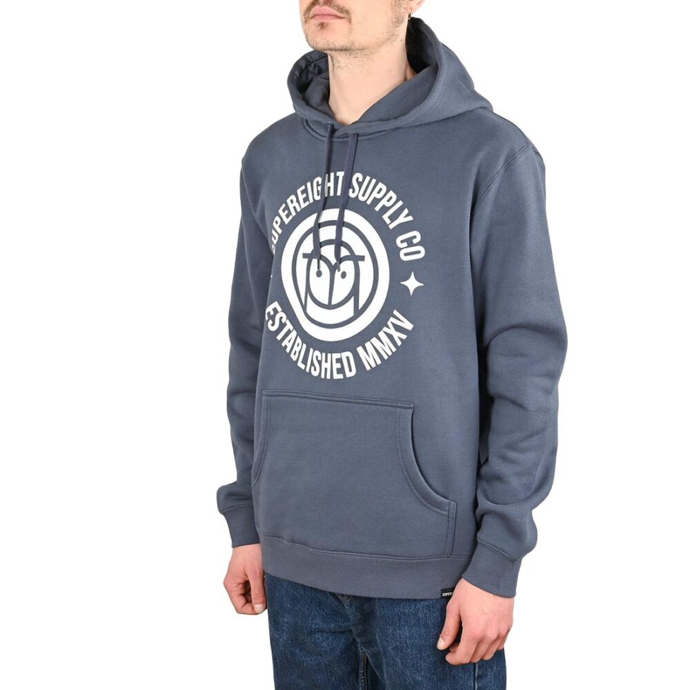 Supereight Supply Co Owl Pullover Hoodie - Mid Blue