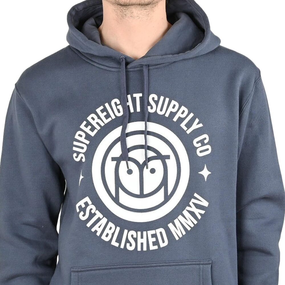 Supereight Supply Co Owl Pullover Hoodie - Mid Blue