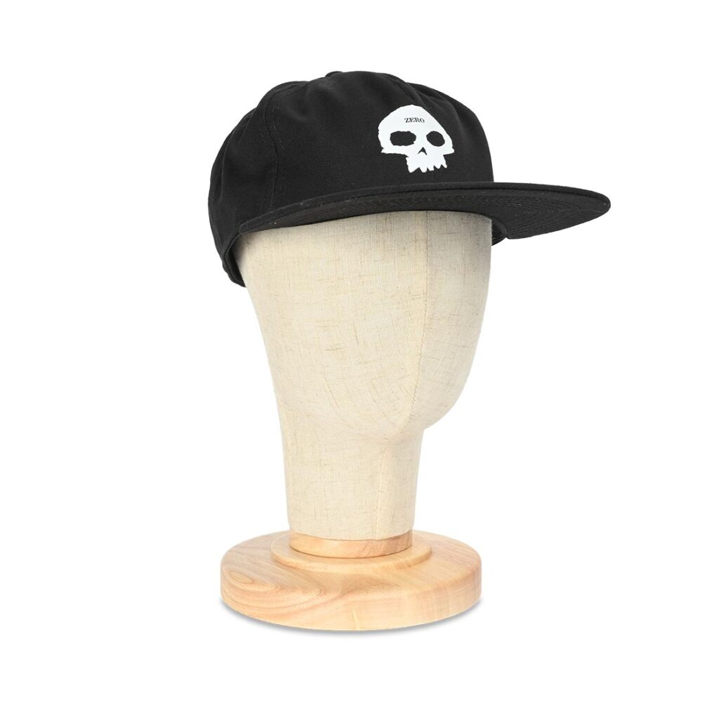 Zero Single Skull Strapback Cap - Black