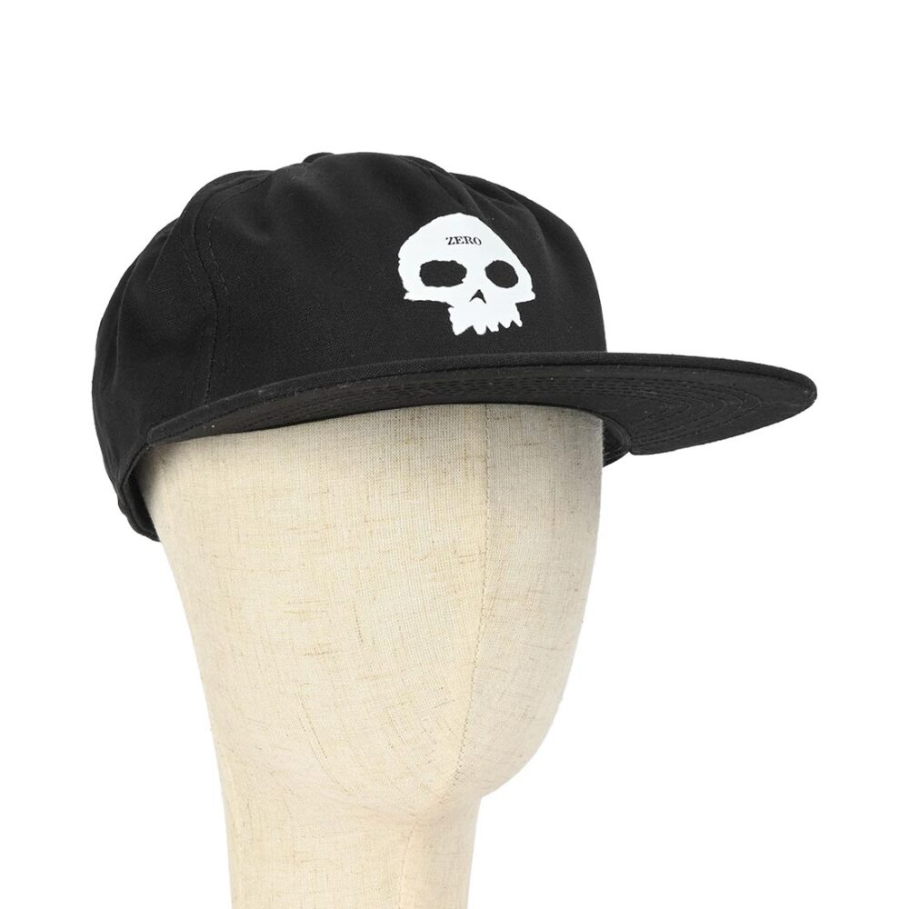 Zero Single Skull Strapback Cap - Black