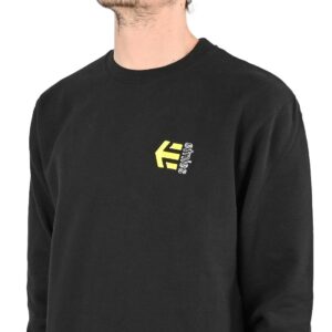 Etnies Corp Combo Pullover Crew Sweatshirt - Black/Yellow/White