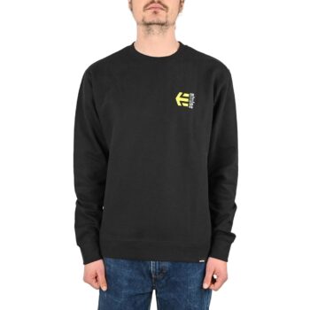 Etnies Corp Combo Pullover Crew Sweatshirt - Black/Yellow/White