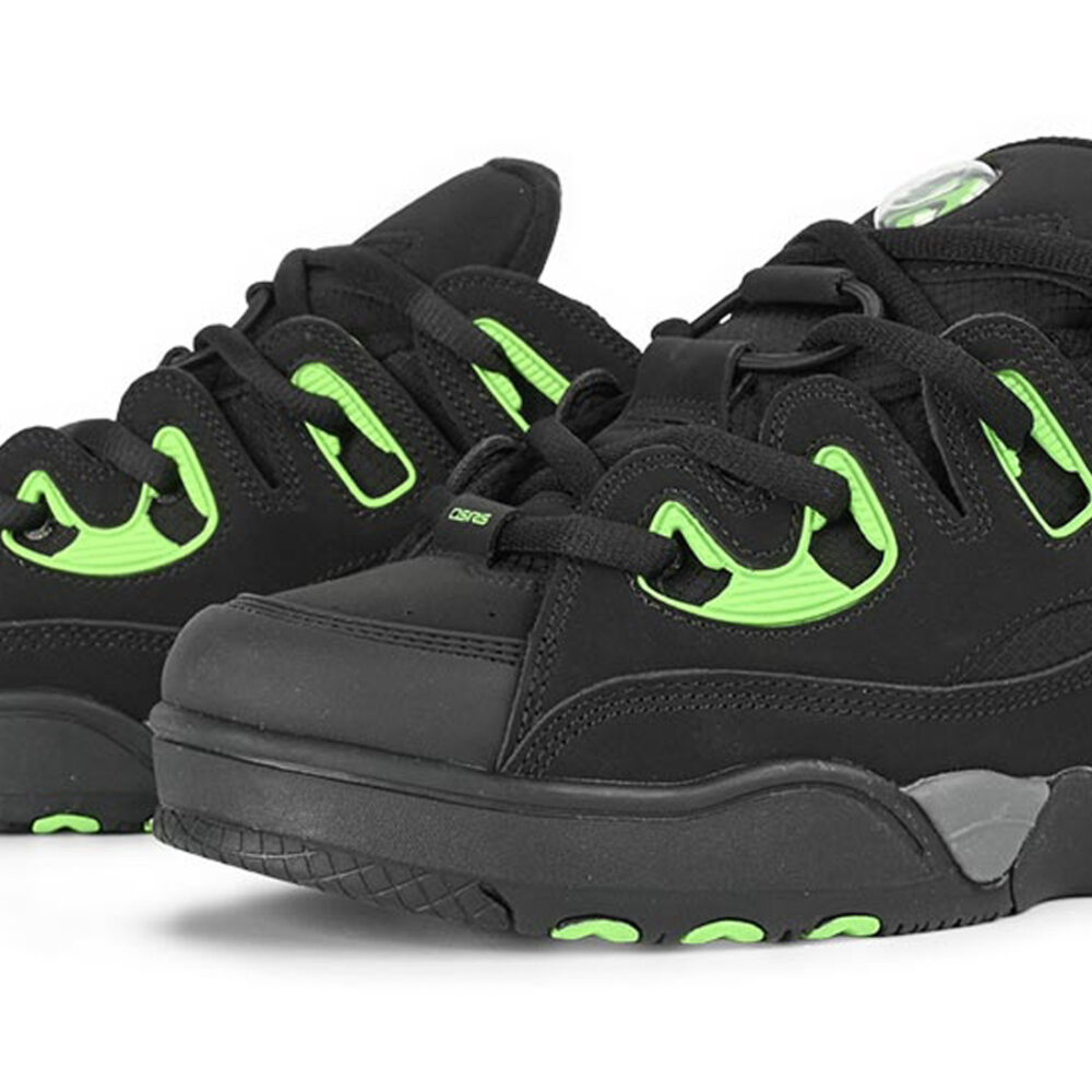 Osiris D3 E Skate Shoes - Black/Charcoal/Green