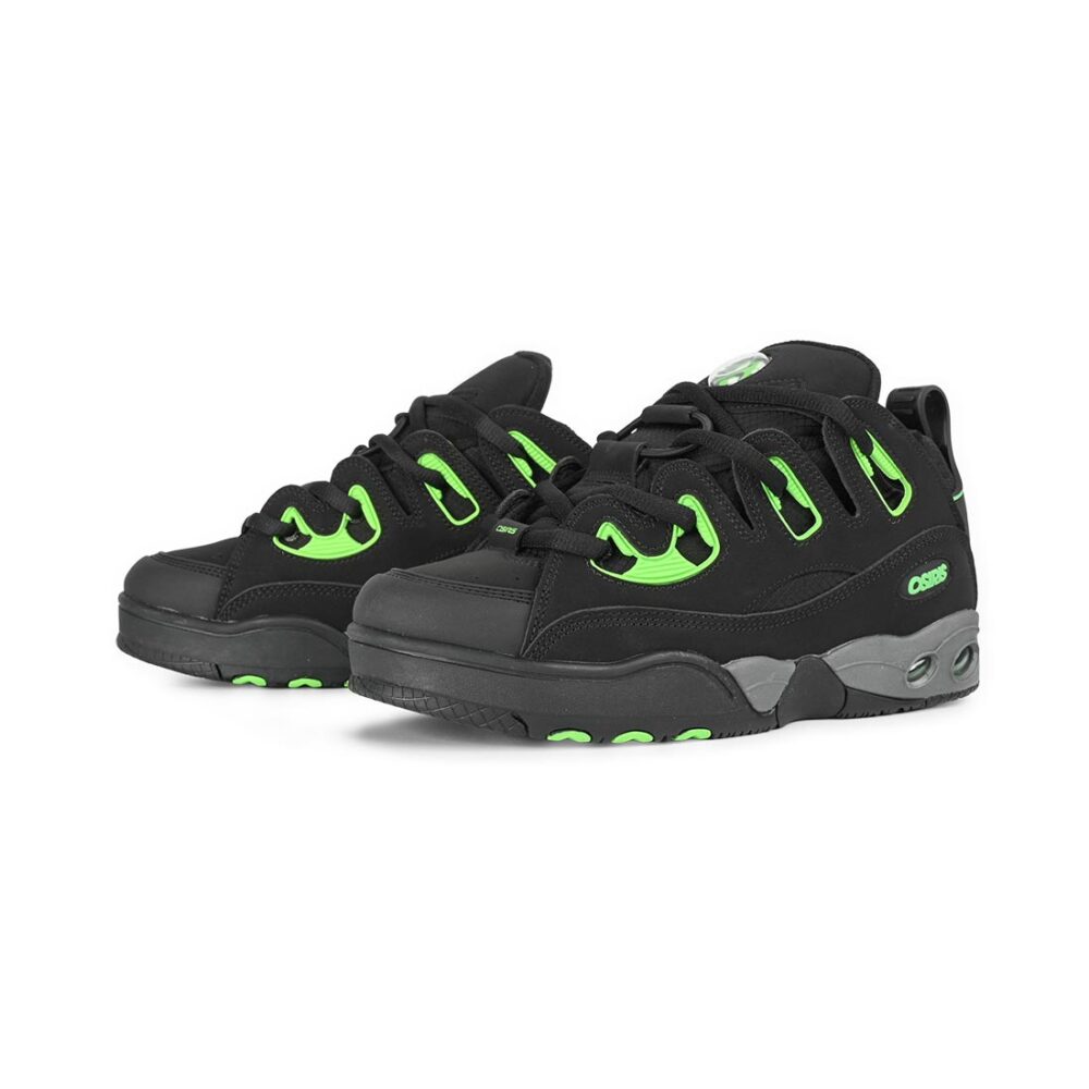 Osiris D3 E Skate Shoes - Black/Charcoal/Green