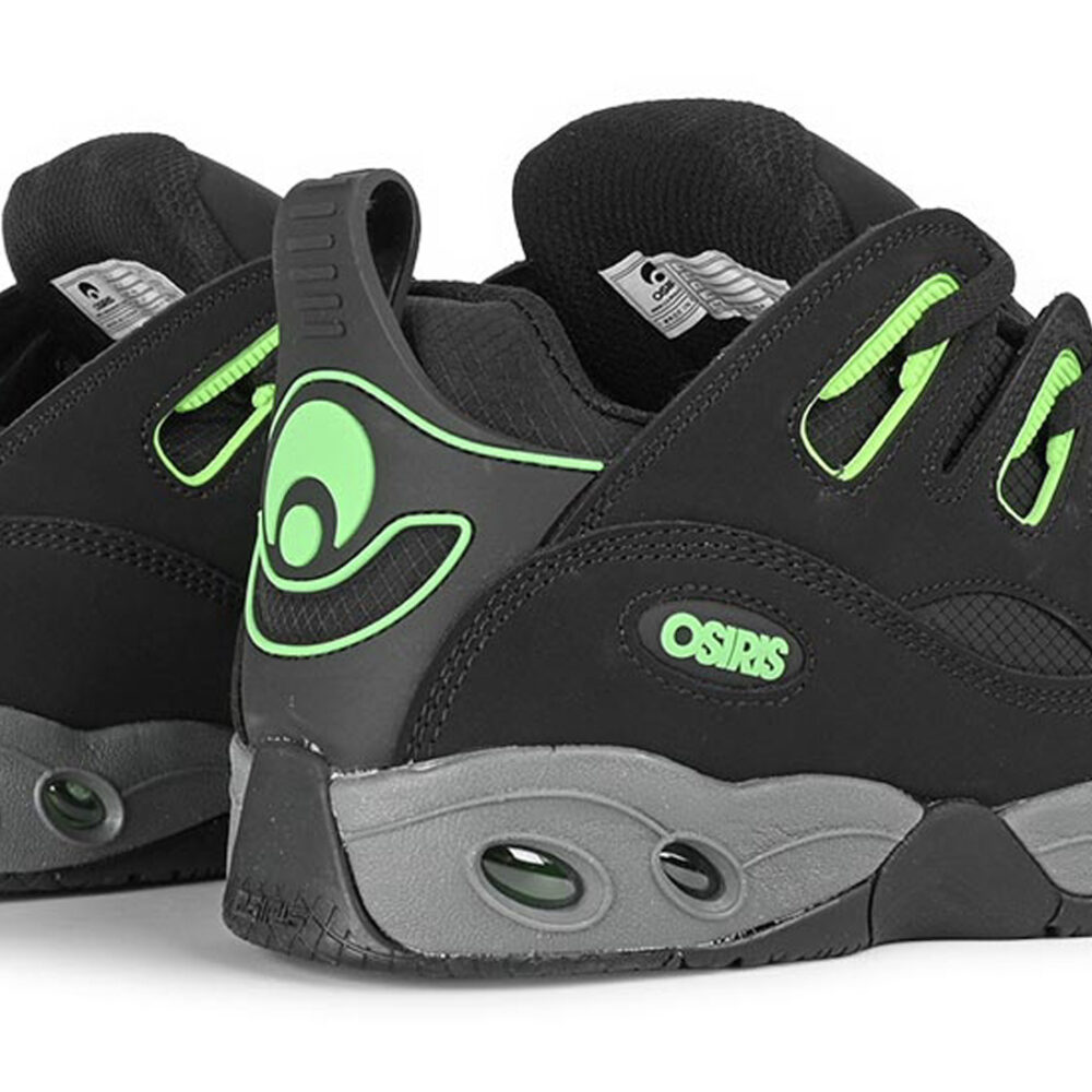 Osiris D3 E Skate Shoes - Black/Charcoal/Green