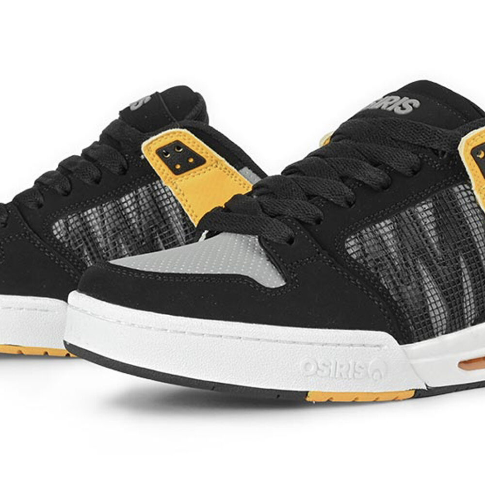 Osiris Pixel Skate Shoes - Black/Charcoal/Yellow