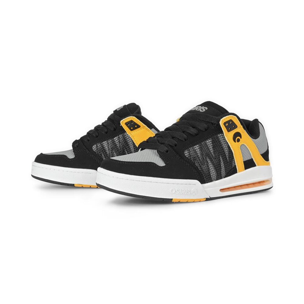 Osiris Pixel Skate Shoes - Black/Charcoal/Yellow