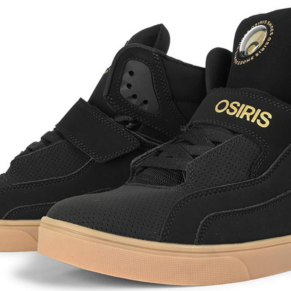 Osiris Rize Ultra High-Top Shoes - Black/Gold/Gum
