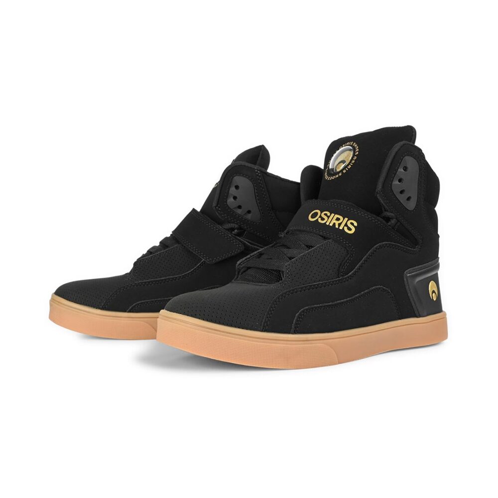 Osiris Rize Ultra High-Top Shoes - Black/Gold/Gum