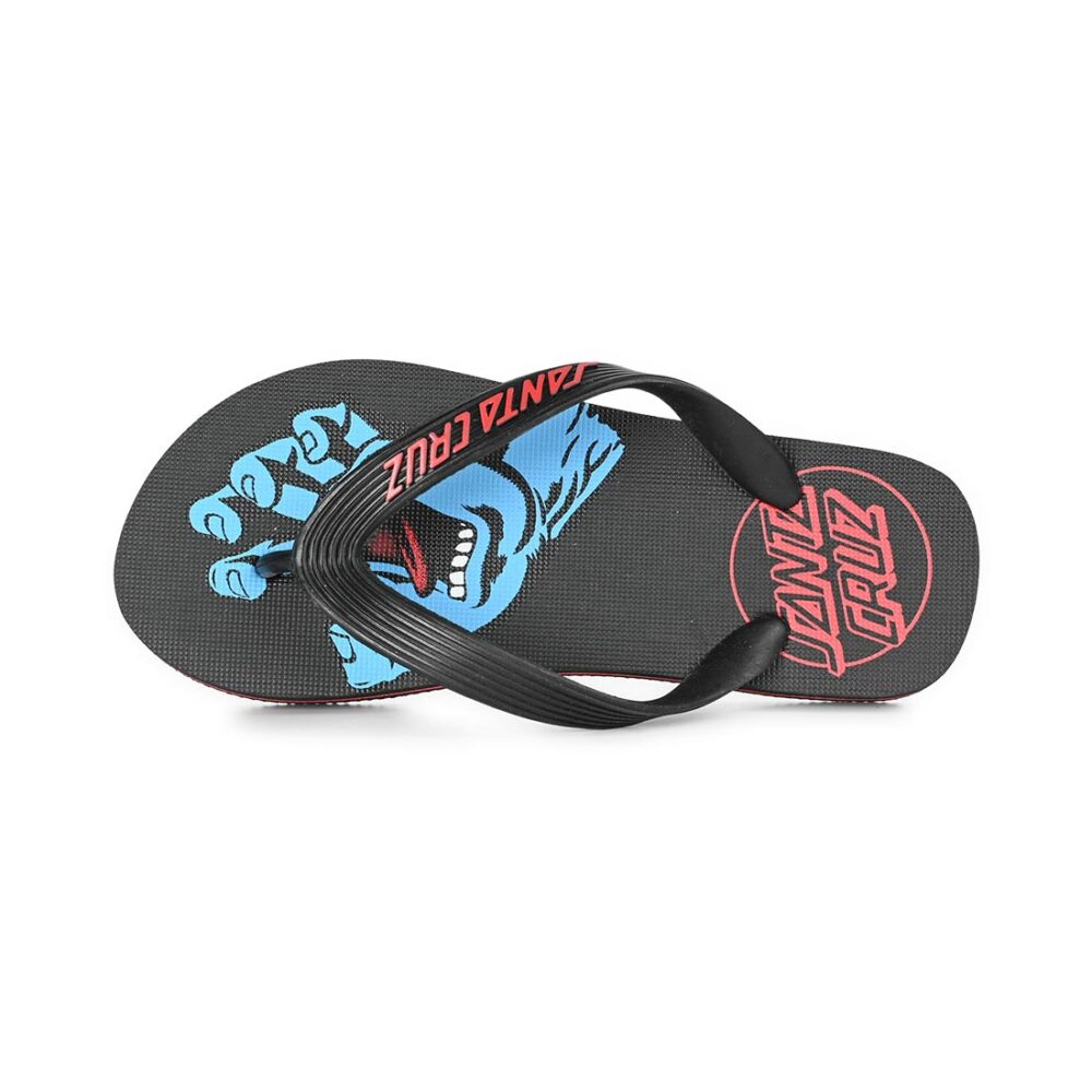 Santa Cruz Youth Screaming Hand Flip-Flop Sandals - Black