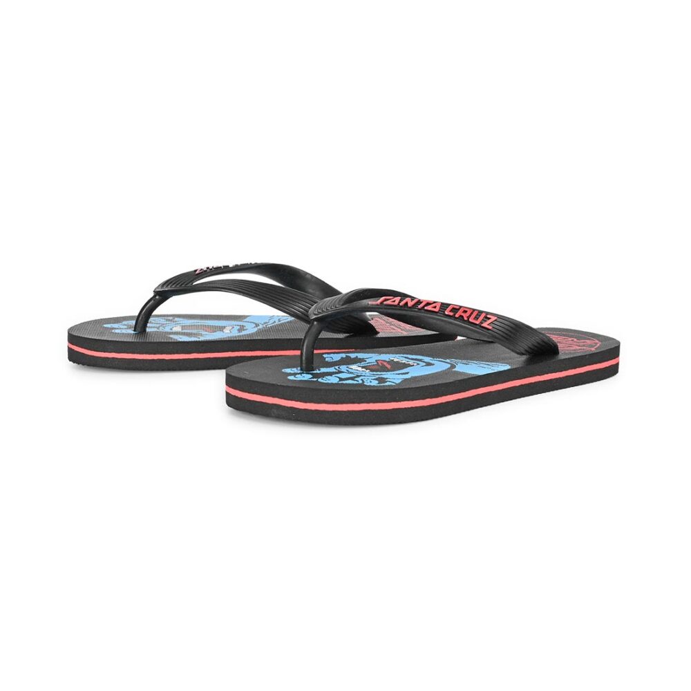 Santa Cruz Youth Screaming Hand Flip-Flop Sandals - Black