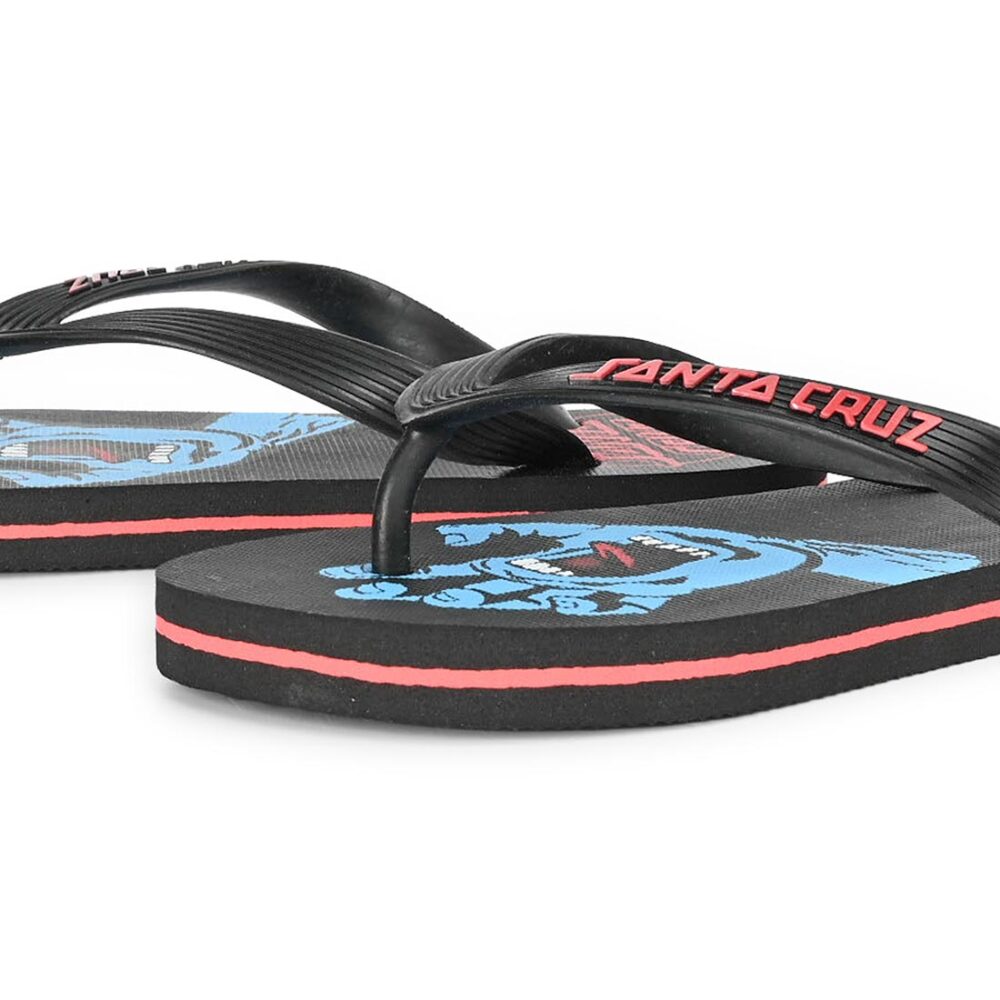 Santa Cruz Youth Screaming Hand Flip-Flop Sandals - Black