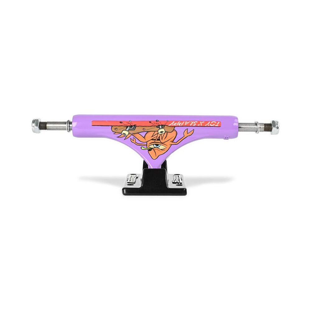 Slappy x Toy Machine ST1 Hollow 8" Skateboard Trucks (Pair) - Purple/Black