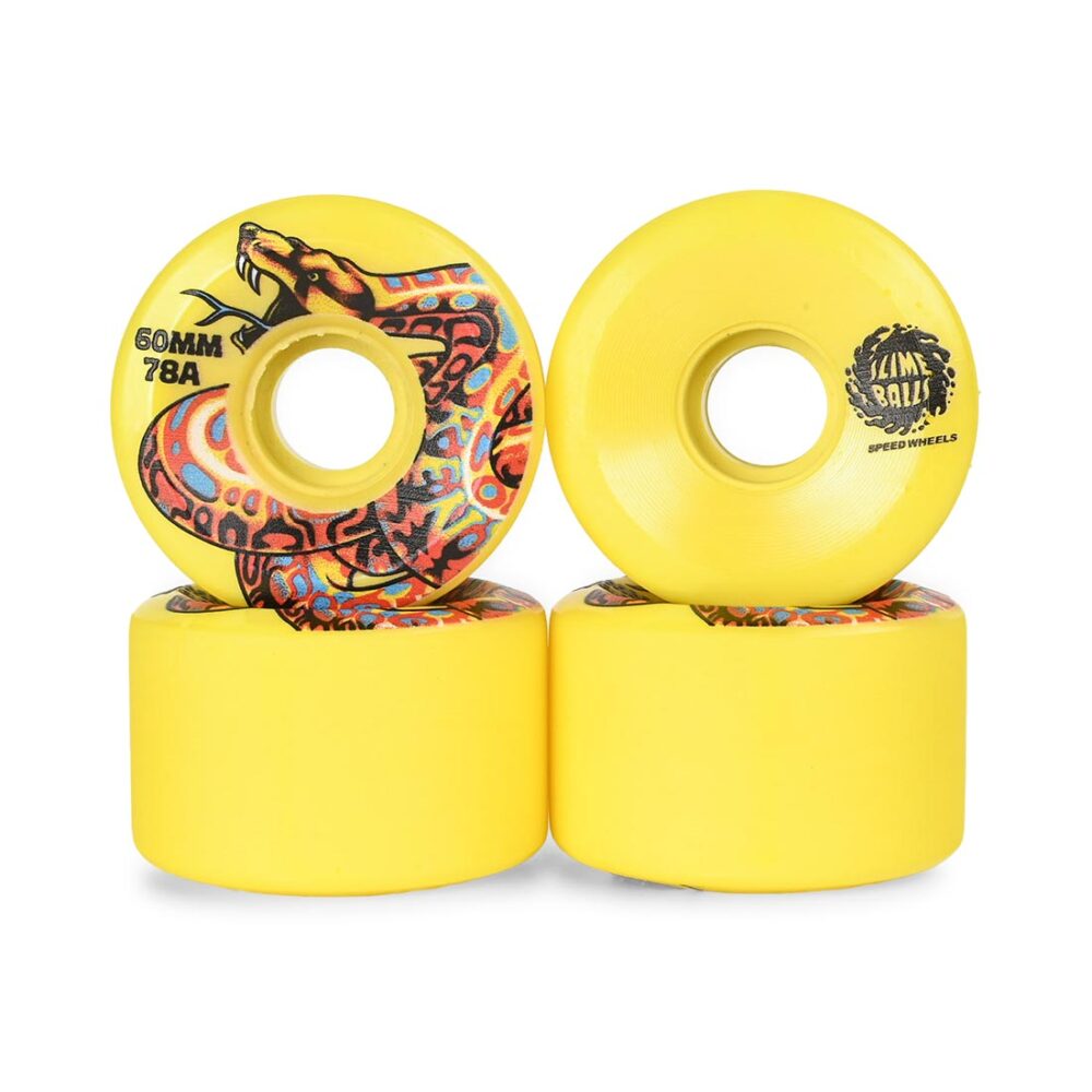 Slime Balls Kendall Snake OG Slime 78a 60mm Skateboard Wheels - Yellow