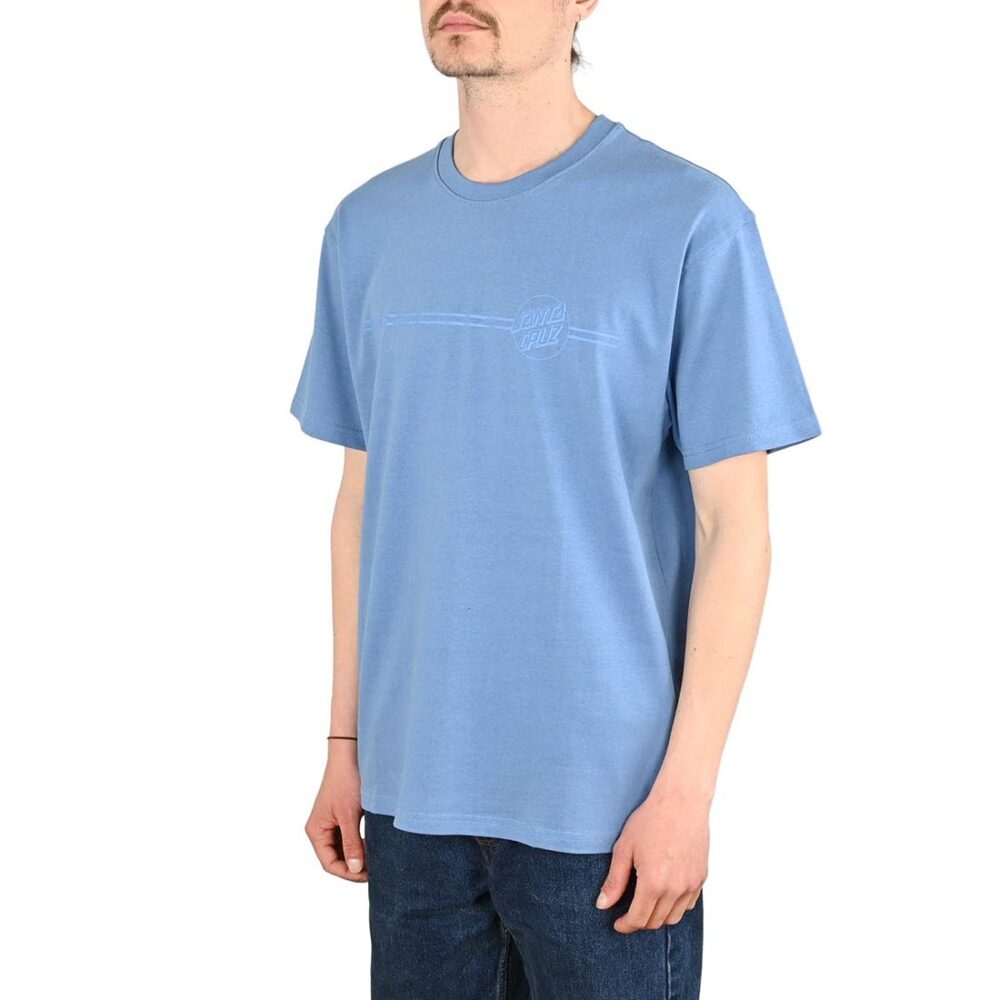 Santa Cruz Tonal Opus Dot Stripe S/S T-Shirt - Azure Blue