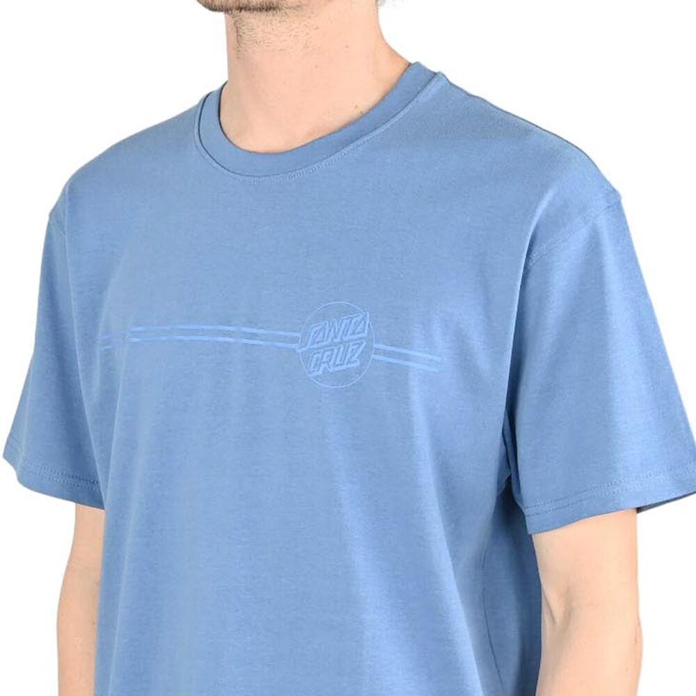 Santa Cruz Tonal Opus Dot Stripe S/S T-Shirt - Azure Blue