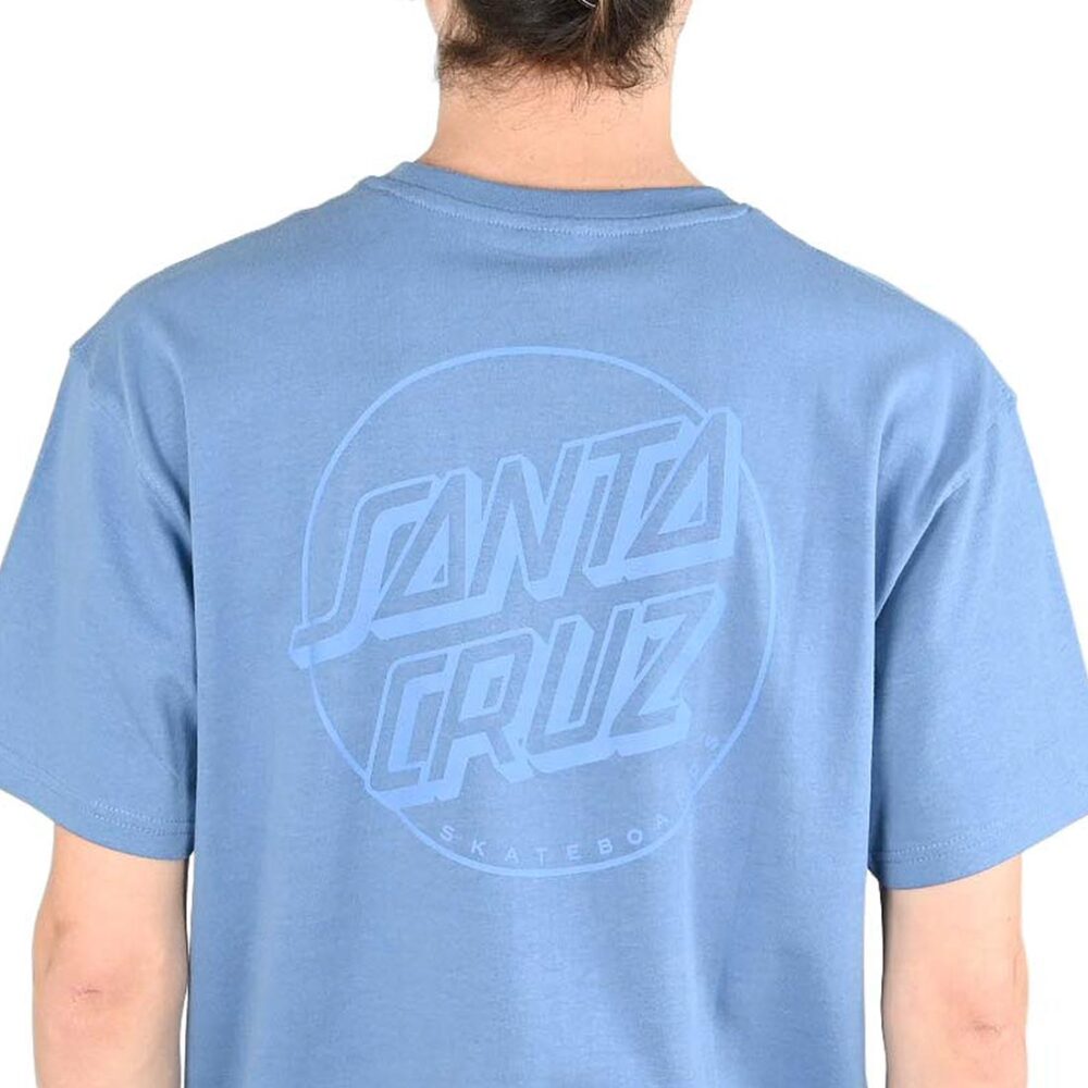 Santa Cruz Tonal Opus Dot Stripe S/S T-Shirt - Azure Blue