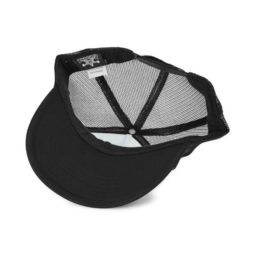 Thrasher Metal Trucker Cap - Black/White/Black