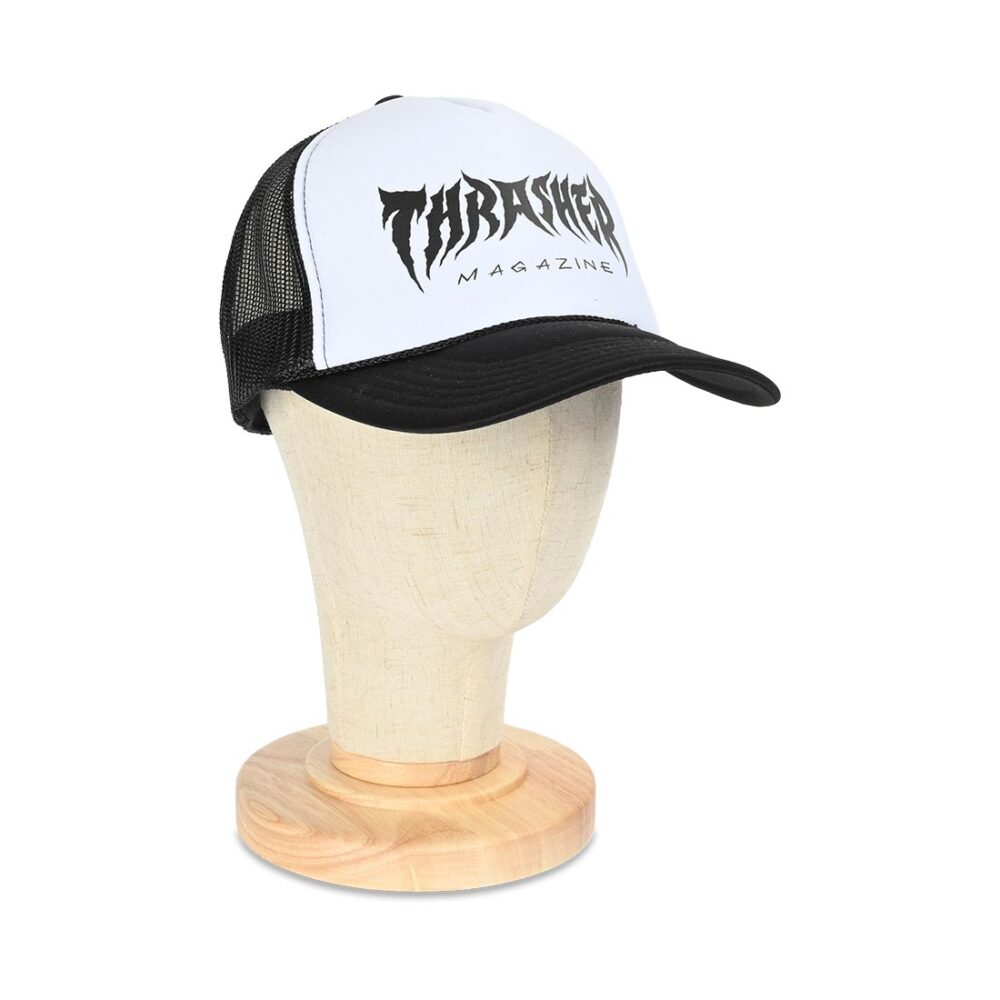 Thrasher Metal Trucker Cap - Black/White/Black