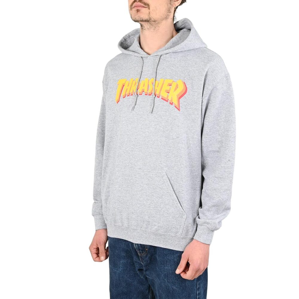 Thrasher Stacked Pullover Hoodie - Sport Grey
