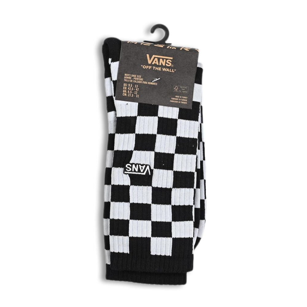 Vans Checkerboard Crew Socks - Black/White