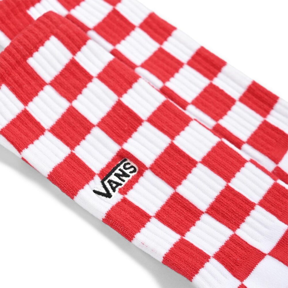 Vans Checkerboard Crew Socks - Red/White