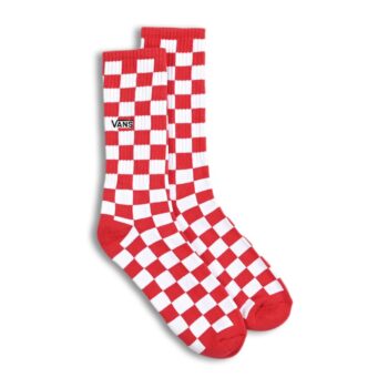 Vans Checkerboard Crew Socks - Red/White