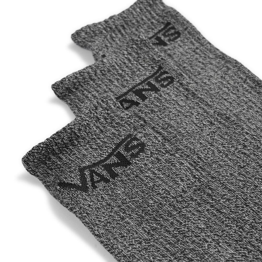 Vans Classic Crew Socks 3 Pack - Black Heather