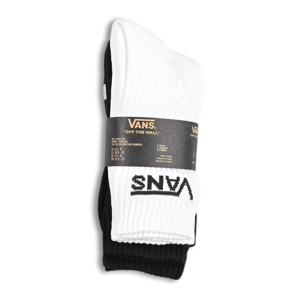 Vans Classic Crew Socks 3 Pack - Black/White