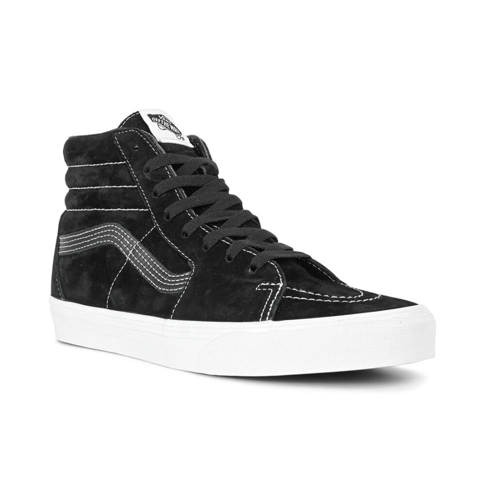 Vans Classic Sk8-Hi Skate Shoes - Black Pig Suede