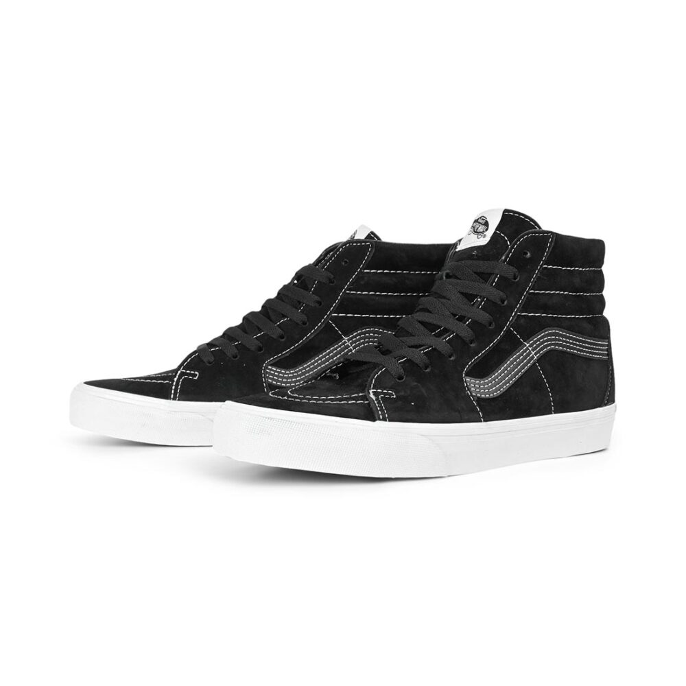 Vans Classic Sk8-Hi Skate Shoes - Black Pig Suede