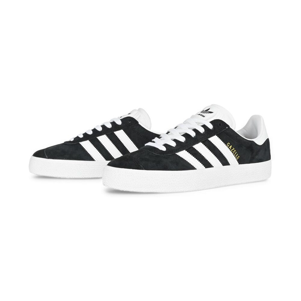 Adidas Gazelle ADV Skate Shoes - Black/White/Gold