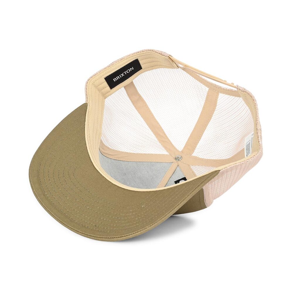 Brixton Alpha Block Mesh Back Trucker Cap - Ivy Green/Sand