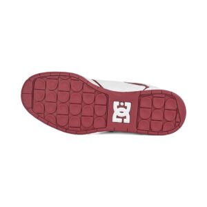 DC Central Low Top Skate Shoes - White/Deep Red