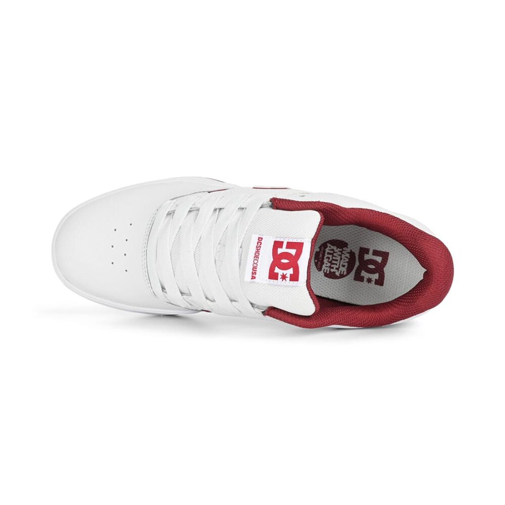 DC Central Low Top Skate Shoes - White/Deep Red