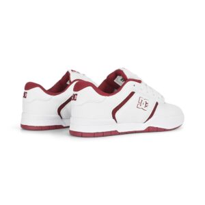 DC Central Low Top Skate Shoes - White/Deep Red