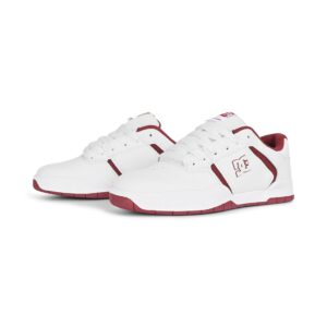 DC Central Low Top Skate Shoes - White/Deep Red