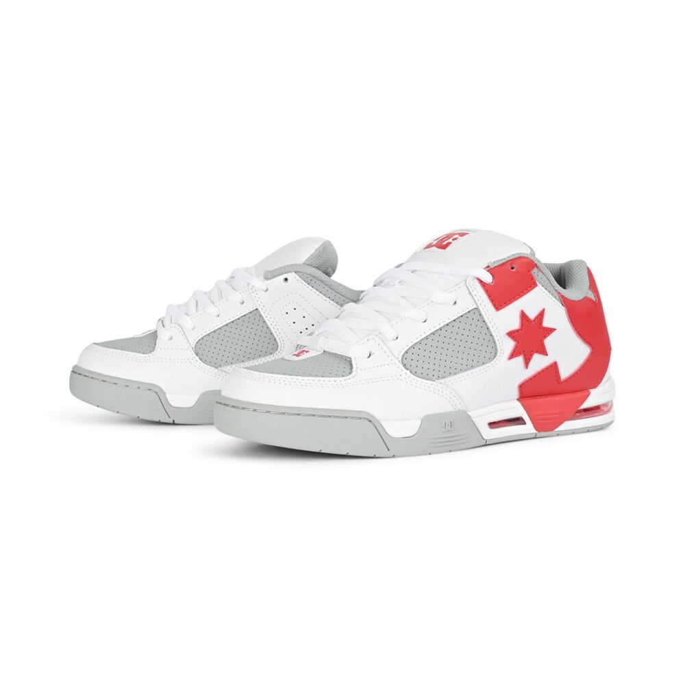 DC Command Skate Shoes - White/Grey/Red