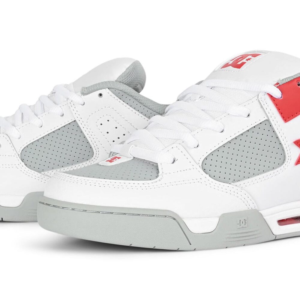 DC Command Skate Shoes - White/Grey/Red