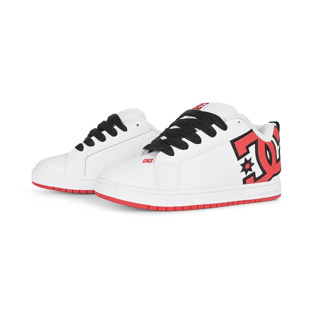DC Court Graffik Skate Shoes - White/Red/Black