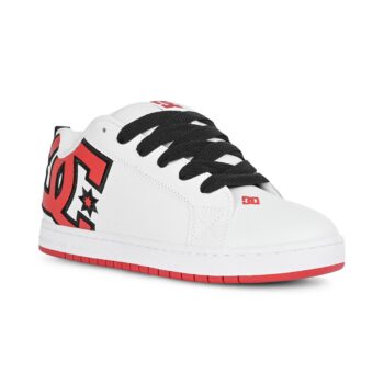 DC Court Graffik Skate Shoes - White/Red/Black