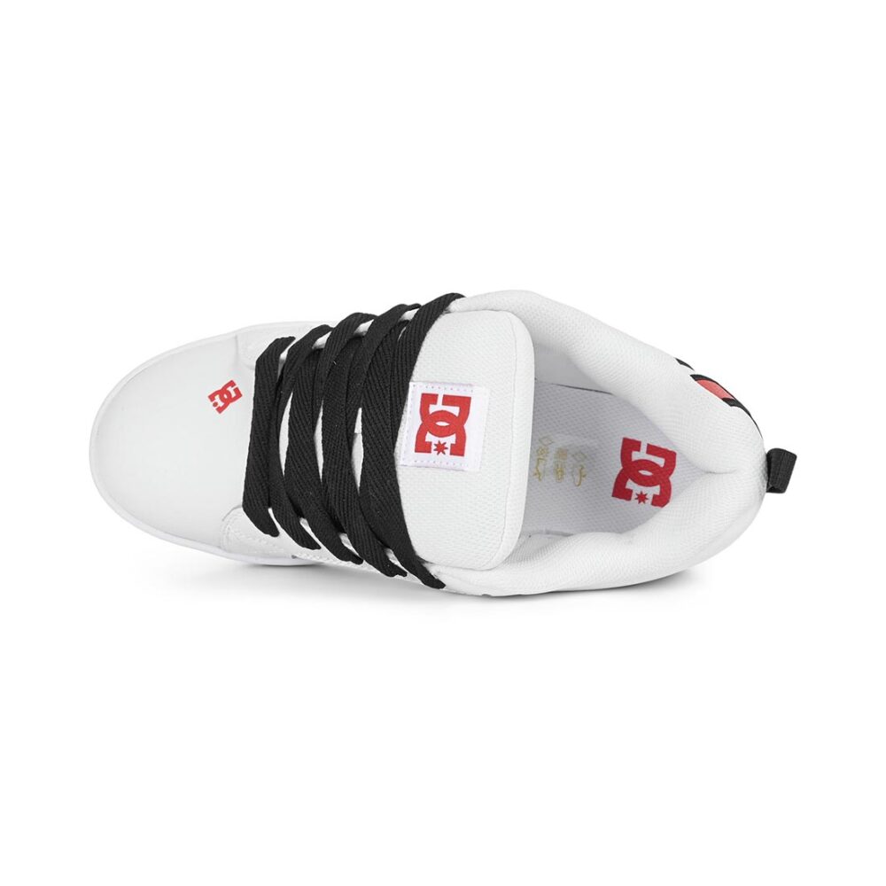 DC Court Graffik Skate Shoes - White/Red/Black