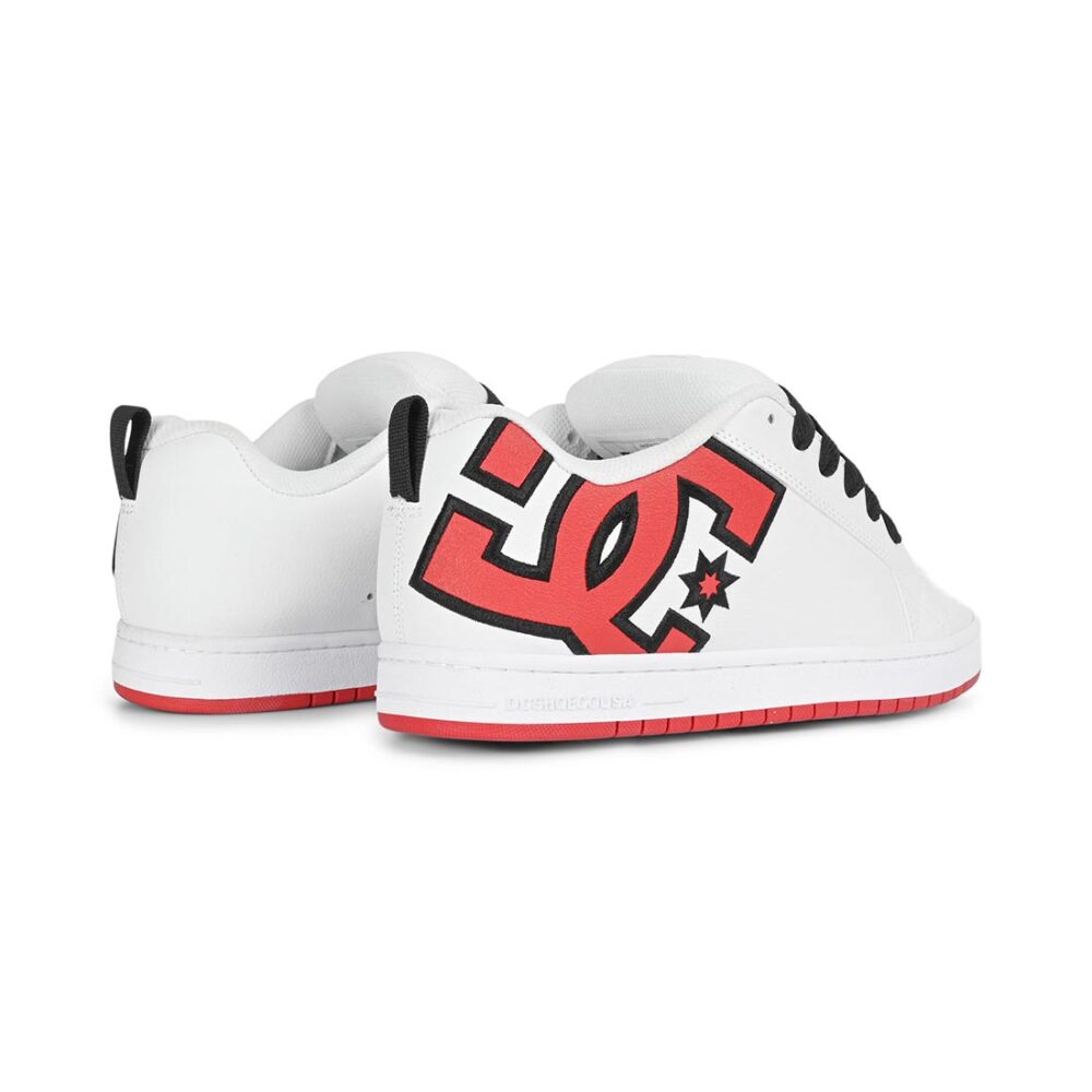 DC Court Graffik Skate Shoes - White/Red/Black