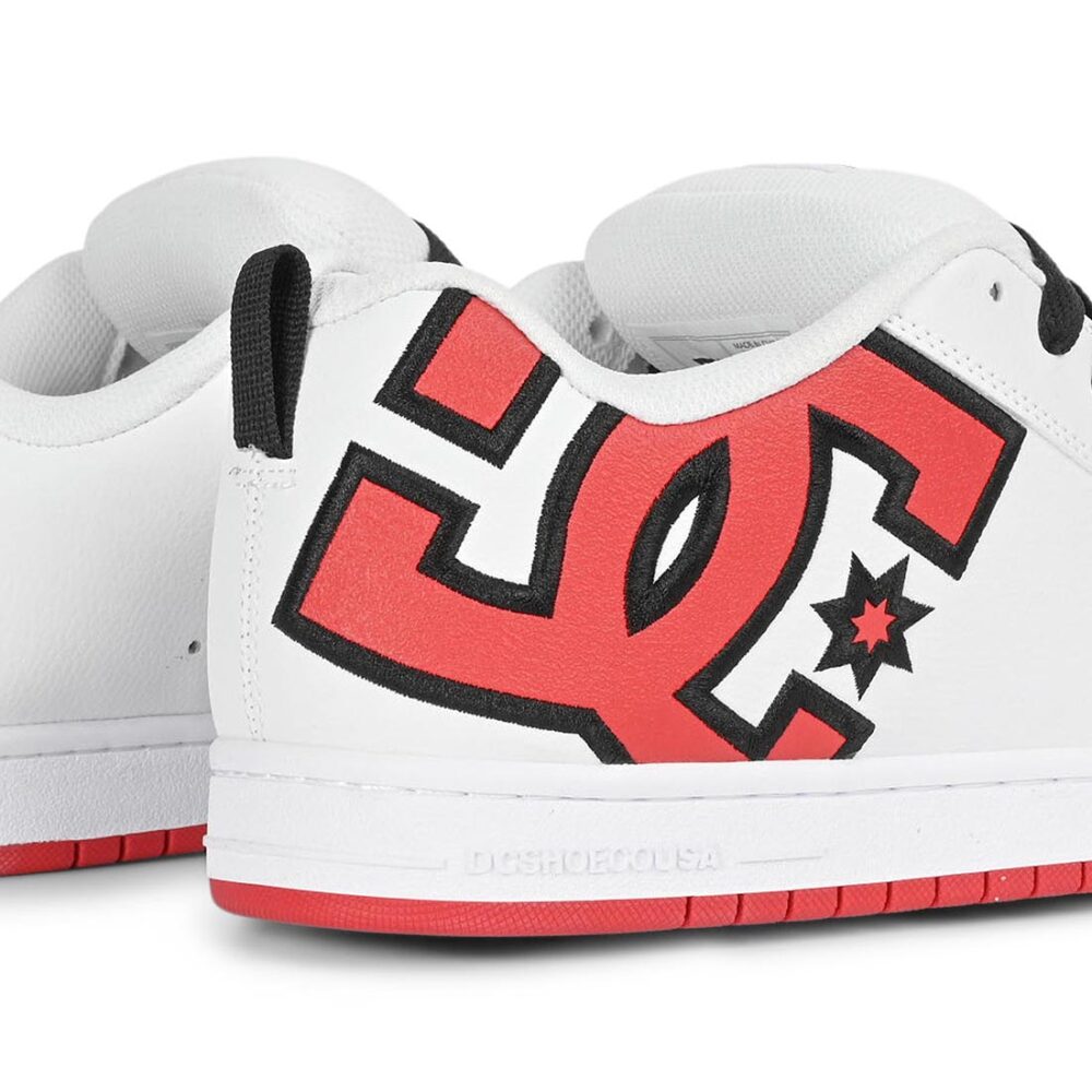 DC Court Graffik Skate Shoes - White/Red/Black