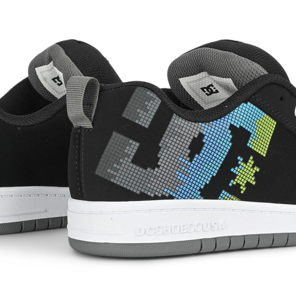 DC Court Graffik (Youth) Skate Shoes - Black/Multi/White