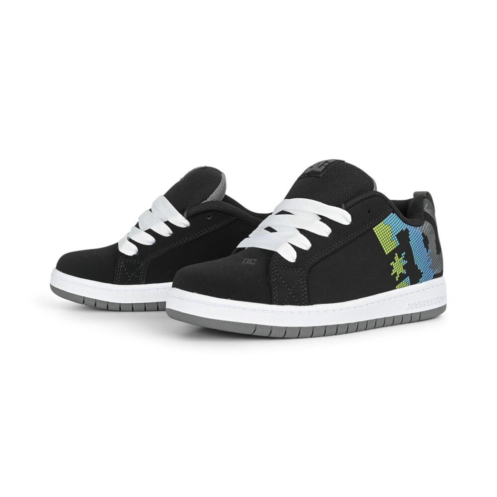 DC Court Graffik (Youth) Skate Shoes - Black/Multi/White