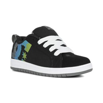 DC Court Graffik (Youth) Skate Shoes - Black/Multi/White