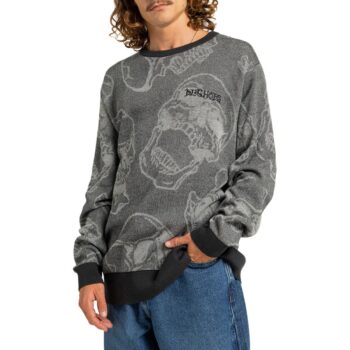 DC Fracture Knit Sweater - Heather Skully Print